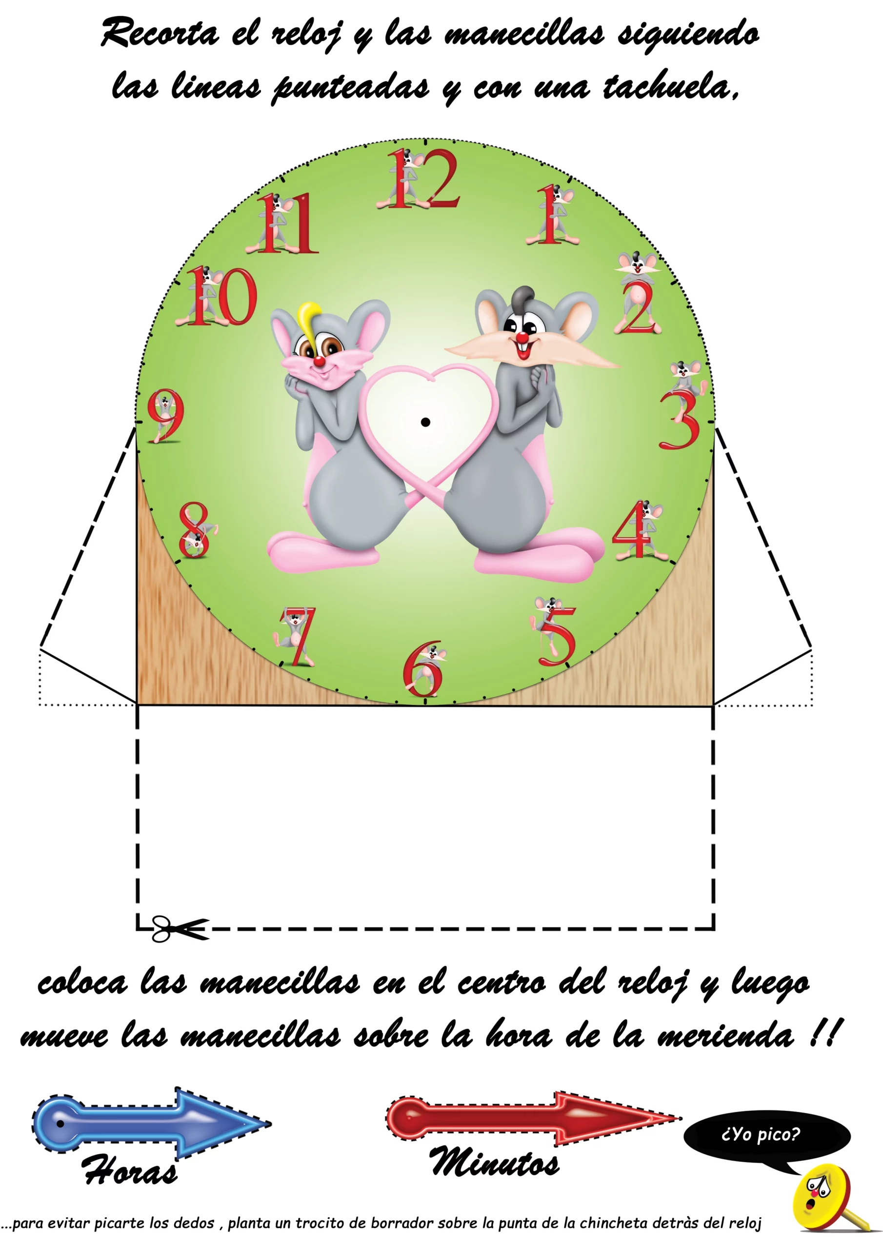 Juego del reloj para recortar